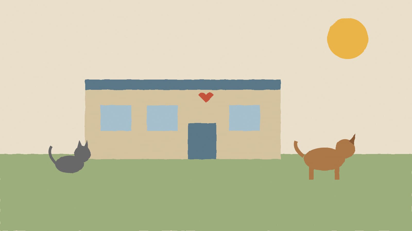 Shelter with dog and cat - illustration, Jake Team LLC