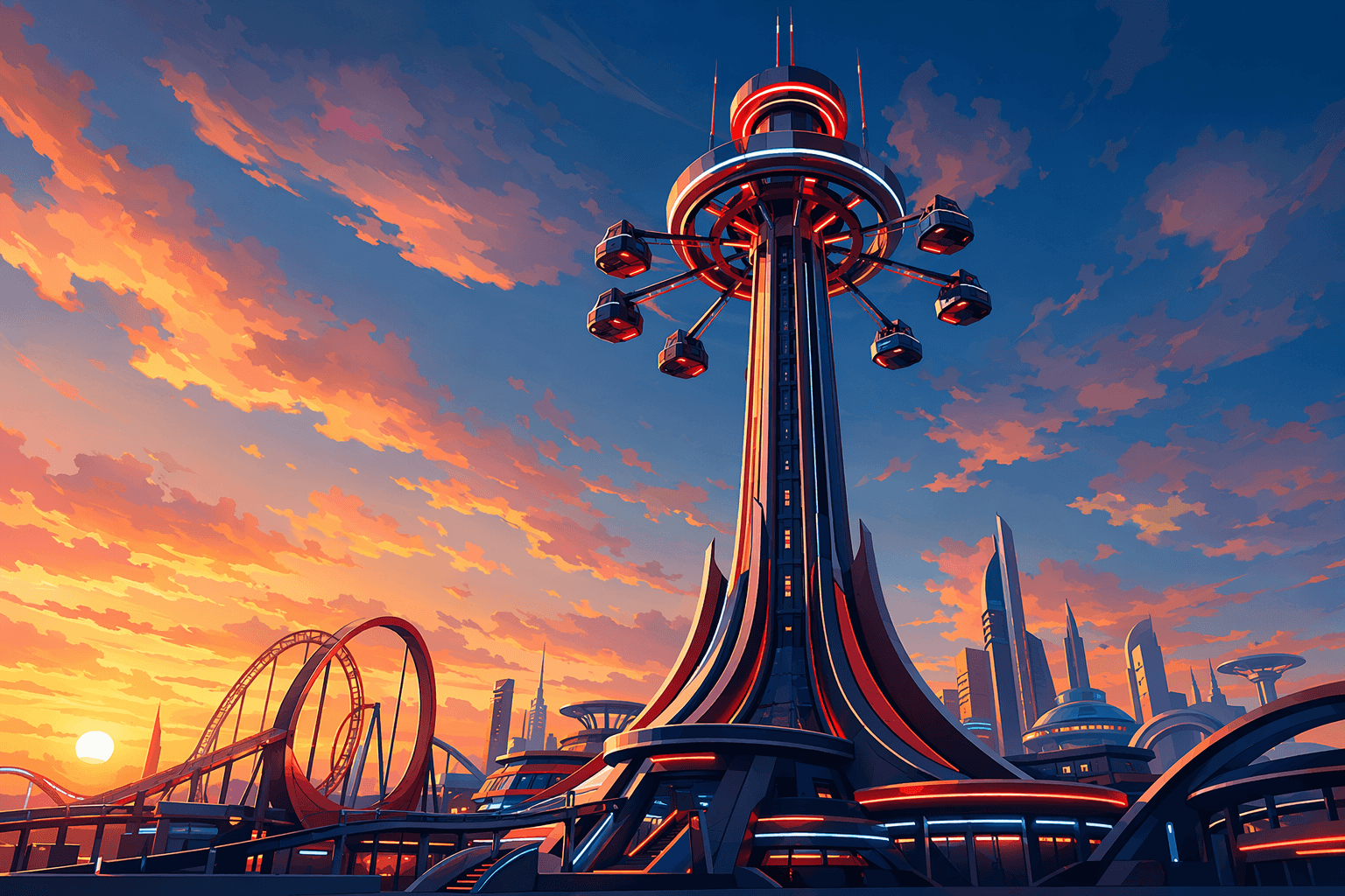 Amusement park attraction - illustration, Jake Team LLC