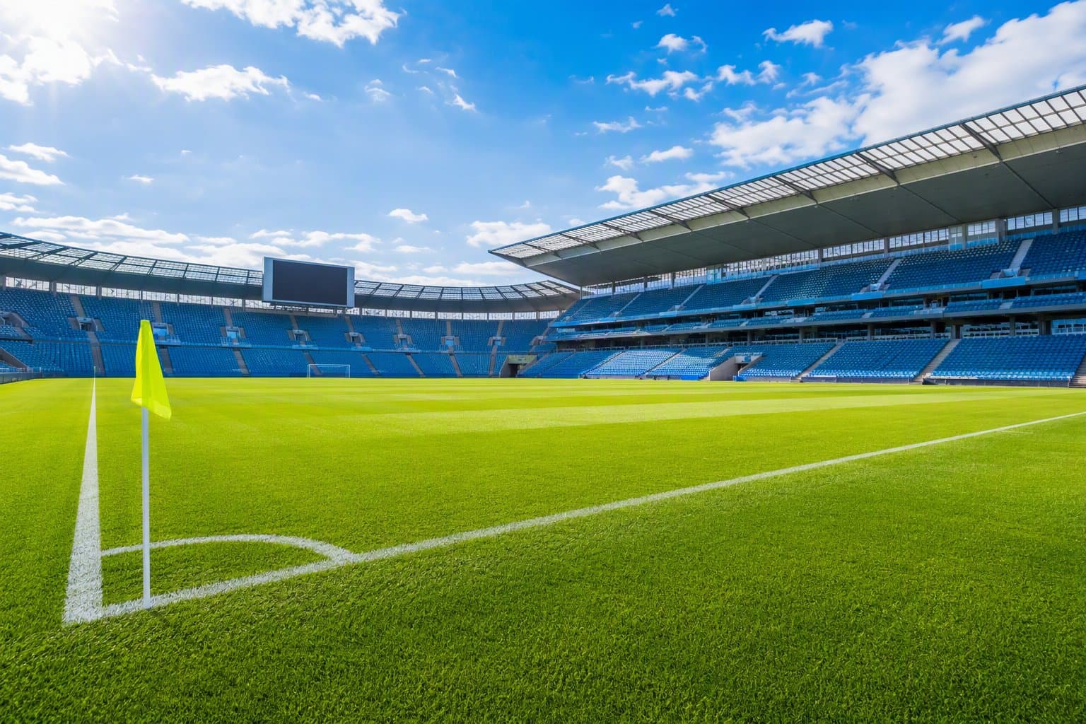 Sunlit Soccer Stadium - illustration, Jake Team LLC