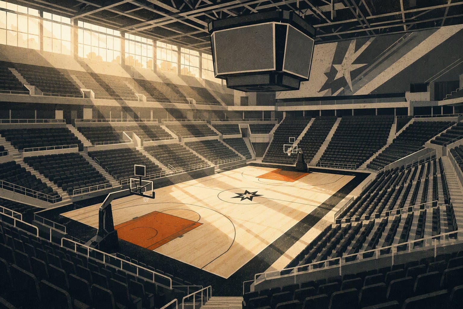San Antonio basketball arena - illustration, Jake Team LLC