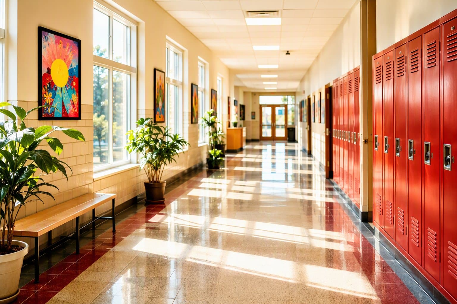 school hallway - illustration, Jake Team LLC