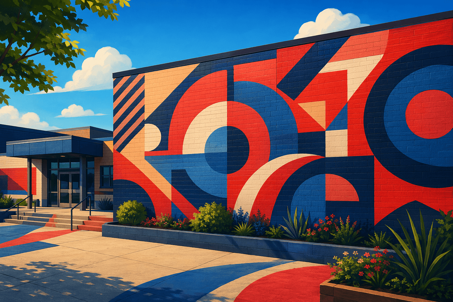 Sports mural - illustration, Jake Team LLC