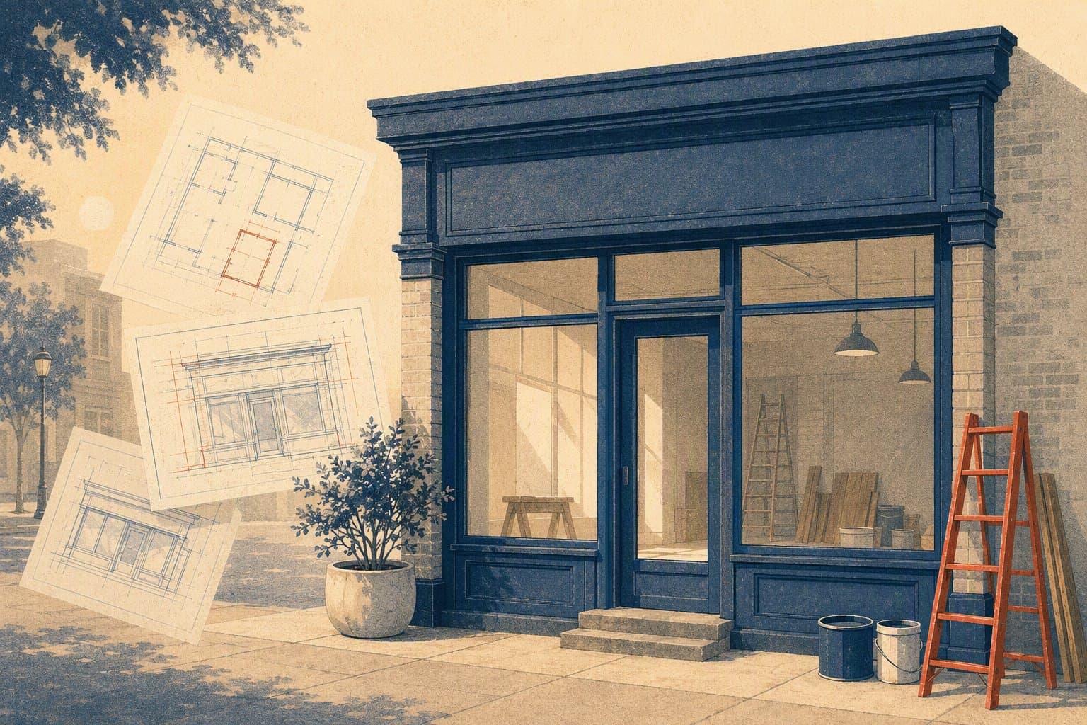 new storefront renovation - illustration, Jake Team LLC