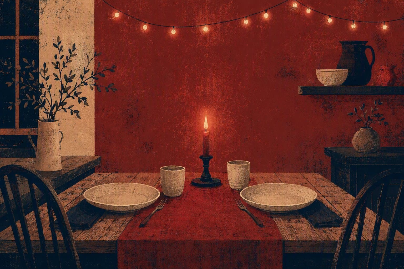 intimate dining experience - illustration, Jake Team LLC
