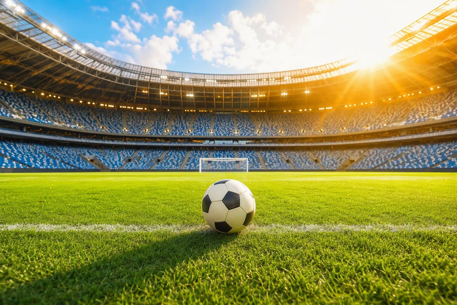 Soccer stadium at sunset - illustration, Jake Team LLC