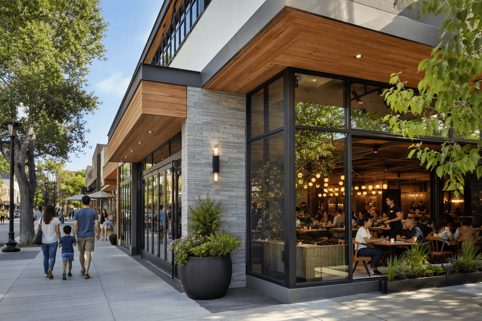 Modern restaurant opening - illustration, Jake Team LLC