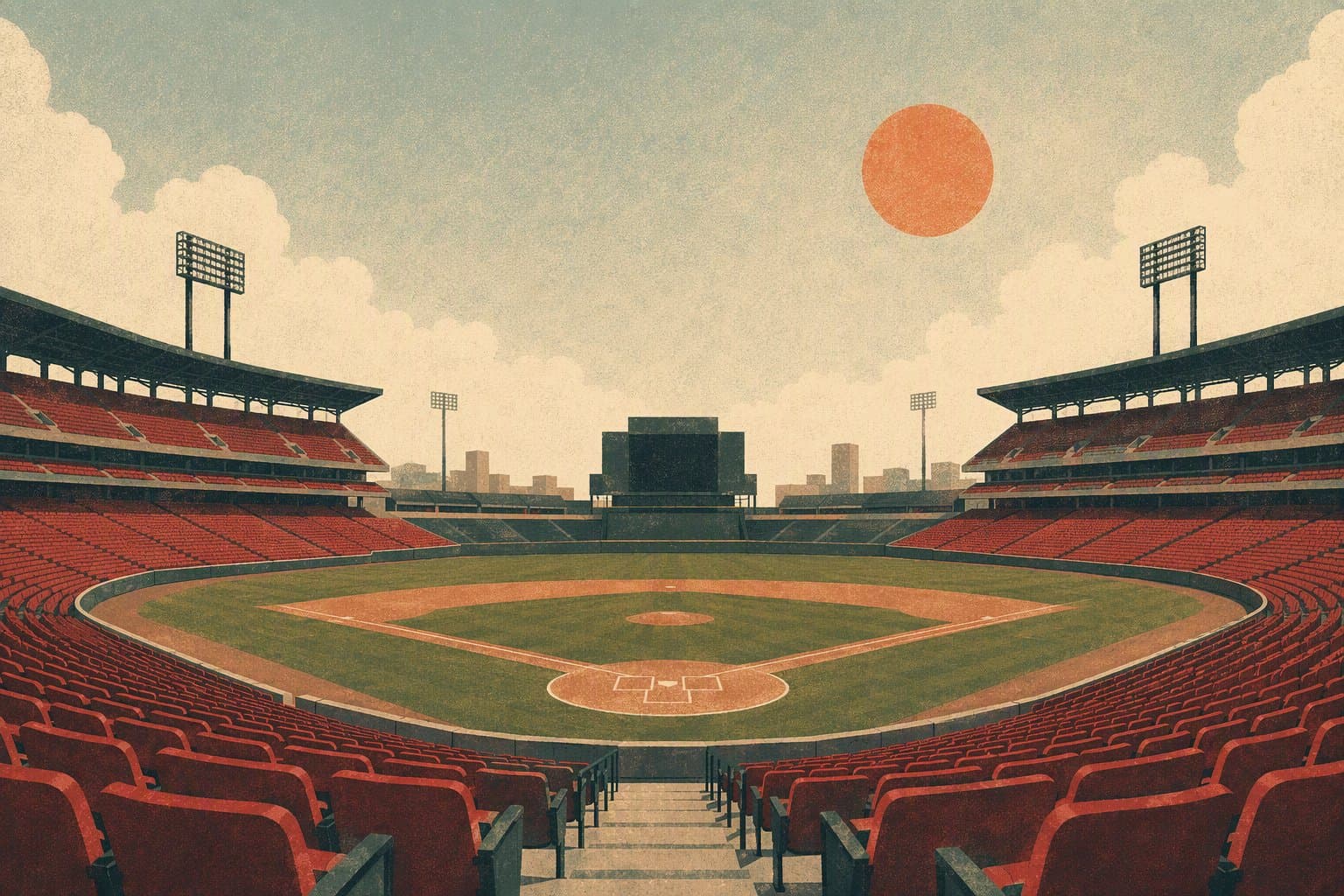 Empty stadium seats - illustration, Jake Team LLC