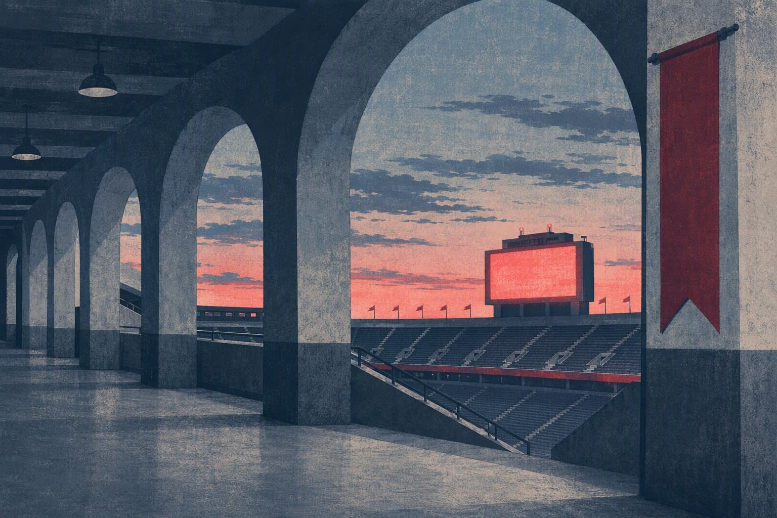 Kyle Field Sunset - illustration, Jake Team LLC