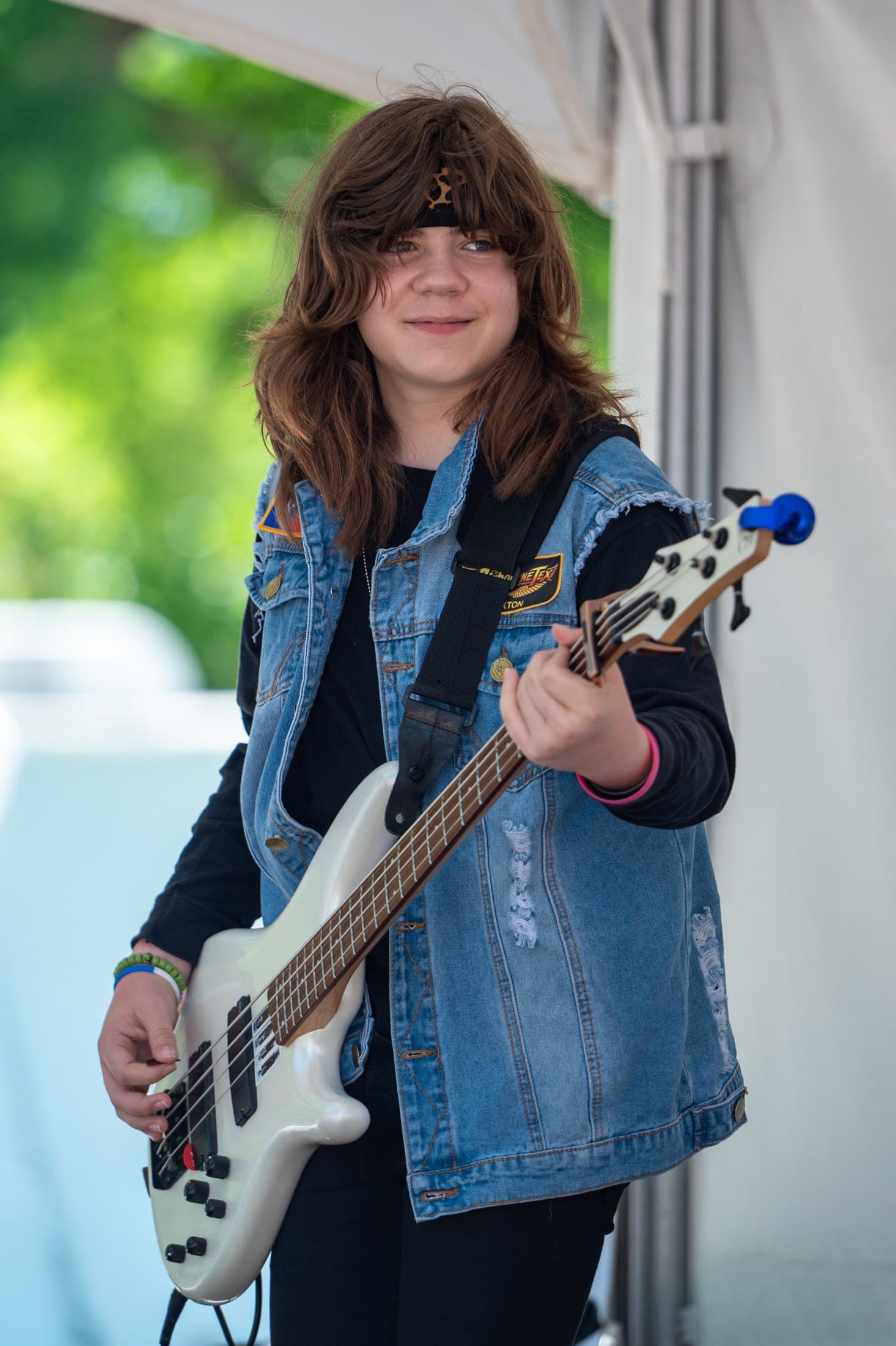 Jaxton Weatherly of Frisco, Airbourne Tex's bass player. Photo: Zoe Trewin
