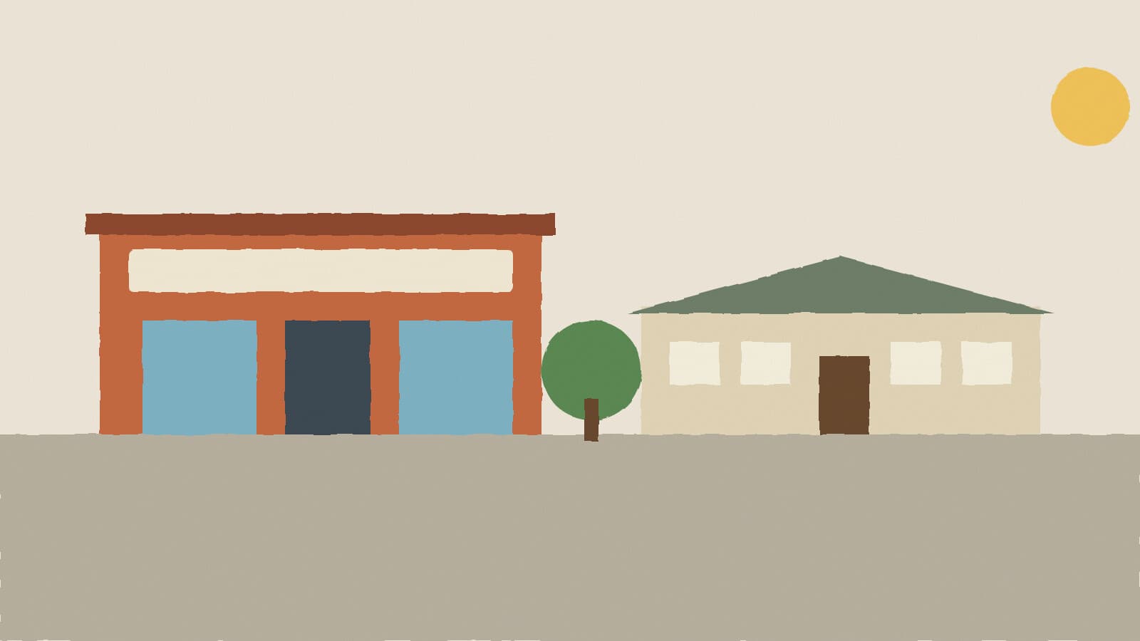 Grocery store and senior homes - illustration, Jake Team LLC