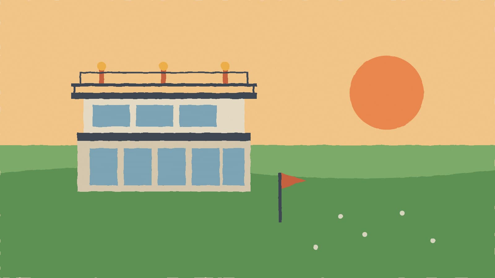 Rooftop pavilion above golf range - illustration, Jake Team LLC