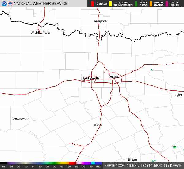 National Weather Service radar for North Texas (KFWS)