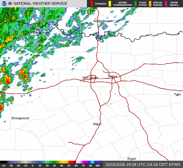National Weather Service radar for North Texas (KFWS)