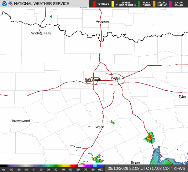 National Weather Service radar for North Texas (KFWS)